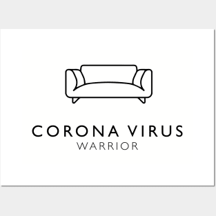 Corona Virus Warrior - Sofa Black Posters and Art